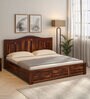 Amalfi Sheesham Wood King Size Bed In Scratch Resistant Provincial Teak Finish With Box Storage
