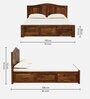 Amalfi Sheesham Wood King Size Bed In Scratch Resistant Provincial Teak Finish With Box Storage