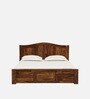Amalfi Sheesham Wood King Size Bed In Scratch Resistant Provincial Teak Finish With Box Storage