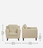 Amanda Fabric 1 Seater Sofa In Beige Colour