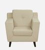 Amanda Fabric 1 Seater Sofa In Beige Colour