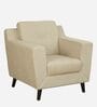 Amanda Fabric 1 Seater Sofa In Beige Colour