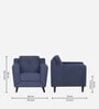 Amanda Fabric 1 Seater Sofa In Navy Blue Colour