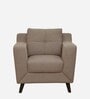Amanda Fabric 1 Seater Sofa In Sandy Brown Colour