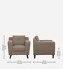 Amanda Fabric 1 Seater Sofa In Sandy Brown Colour