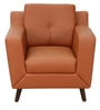 Amanda Leatherette 1 Seater Sofa In Tan Colour