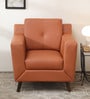 Amanda Leatherette 1 Seater Sofa In Tan Colour