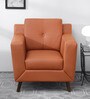 Amanda Leatherette 1 Seater Sofa In Tan Colour