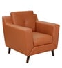 Amanda Leatherette 1 Seater Sofa In Tan Colour