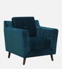 Amanda Velvet 1 Seater Sofa In Teal Blue Colour