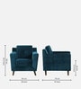 Amanda Velvet 1 Seater Sofa In Teal Blue Colour