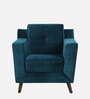 Amanda Velvet 1 Seater Sofa In Teal Blue Colour