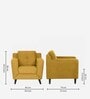 Amanda Fabric 1 Seater Sofa In Camel Yellow Colour