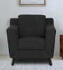 Amanda Fabric 1 Seater Sofa In Charcoal Grey Colour