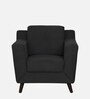 Amanda Fabric 1 Seater Sofa In Charcoal Grey Colour