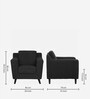Amanda Fabric 1 Seater Sofa In Charcoal Grey Colour