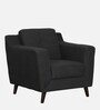 Amanda Fabric 1 Seater Sofa In Charcoal Grey Colour