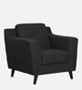 Amanda Fabric 1 Seater Sofa In Charcoal Grey Colour