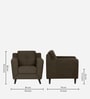 Amanda Fabric 1 Seater Sofa In Chestnut Brown Colour