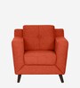 Amanda Velvet 1 Seater Sofa In Rust Colour