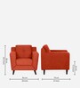 Amanda Velvet 1 Seater Sofa In Rust Colour