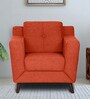 Amanda Velvet 1 Seater Sofa In Rust Colour