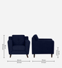Amanda Velvet 1 Seater Sofa In Royal Blue Colour