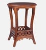 Amara Teak Wood End Table In Walnut Finish