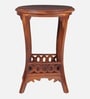 Amara Teak Wood End Table In Walnut Finish