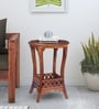 Amara Teak Wood End Table In Walnut Finish