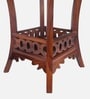 Amara Teak Wood End Table In Walnut Finish