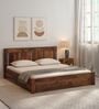 Amarillo Sheesham Wood King Size Bed In Scratch Resistant Provincial Teak Finish With Box Storage