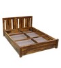 Amarillo Sheesham Wood King Size Bed With Box Storage In Rustic Teak Finish