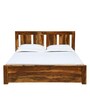 Amarillo Sheesham Wood King Size Bed With Box Storage In Rustic Teak Finish