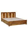 Amarillo Sheesham Wood King Size Bed With Box Storage In Rustic Teak Finish