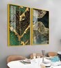 Amazing Golden Acrylic Framed Art Panel (Set Of 2)