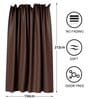 Brown PVC Solid 7ft Blackout Eyelet Shower Curtain