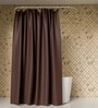 Brown PVC Solid 7ft Blackout Eyelet Shower Curtain