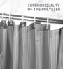 Grey PVC Striped 7ft Blackout Eyelet Shower Curtain (1pc)