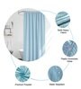 Blue PVC Solid 7ft Blackout Eyelet Shower Curtain (1pc)