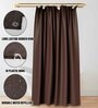 Brown PVC Solid 7ft Blackout Eyelet Shower Curtain
