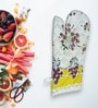 Grey Cotton  Floral Heat Resistant Oven Gloves