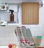 Grey Cotton Heat Resistant Oven Gloves