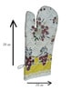 Grey Cotton  Floral Heat Resistant Oven Gloves