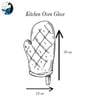 Grey Cotton  Floral Heat Resistant Oven Gloves