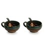 Amber & Teal 300ml (Set of 4) Ceramic Soup Bowl with Spoon