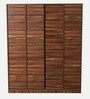 Amber 4 Door Wardrobe with Drawer in Walnut Finish