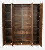 Amber 4 Door Wardrobe with Drawer in Walnut Finish