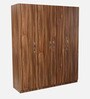 Amber 4 Door Wardrobe with Drawer in Walnut Finish
