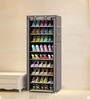Amber 9 Layer Fabric Open Shoe Rack in Grey Finish
